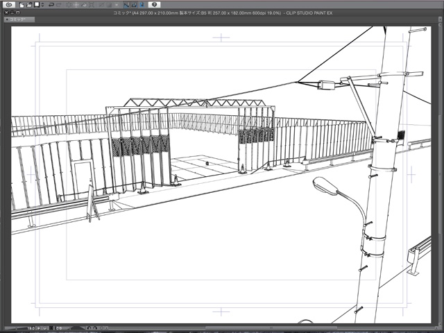 漫画背景用3D素材_「建設現場の囲い」(CLIP STUDIO用 3Dオブジェクト)