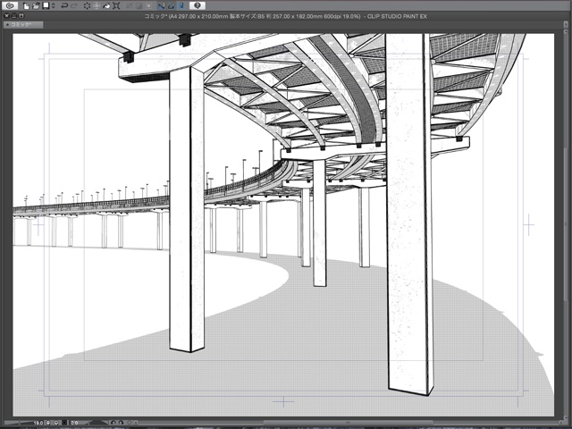 漫画背景用3D素材_「高架道路」(CLIP STUDIO用 3Dオブジェクト)