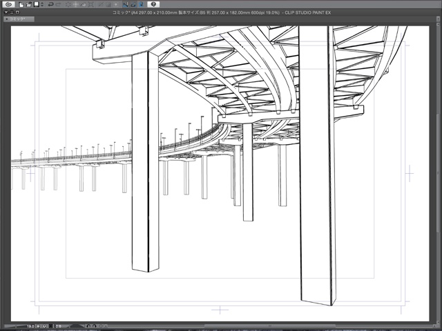 漫画背景用3D素材_「高架道路」(CLIP STUDIO用 3Dオブジェクト)