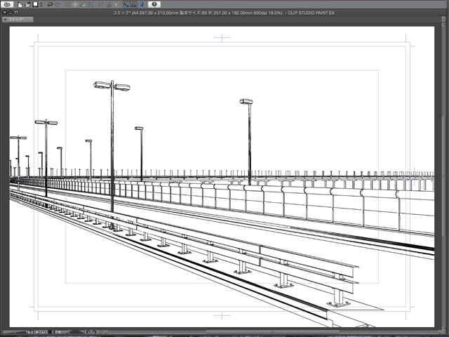 漫画背景用3D素材_「高架道路」(CLIP STUDIO用 3Dオブジェクト)
