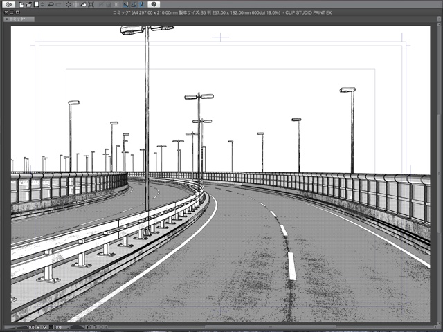 漫画背景用3D素材_「高架道路」(CLIP STUDIO用 3Dオブジェクト)