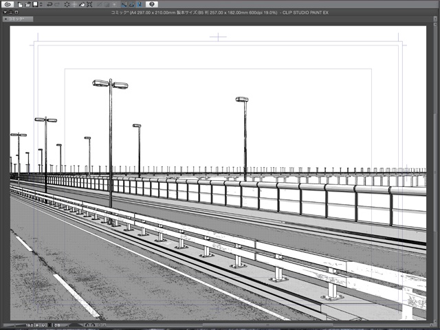 漫画背景用3D素材_「高架道路」(CLIP STUDIO用 3Dオブジェクト)