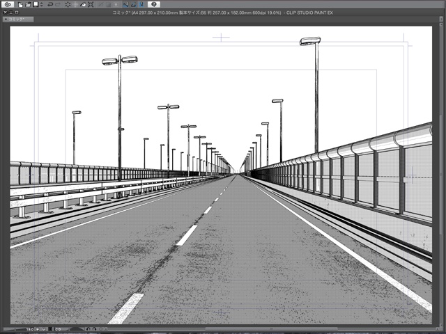 漫画背景用3D素材_「高架道路」(CLIP STUDIO用 3Dオブジェクト)