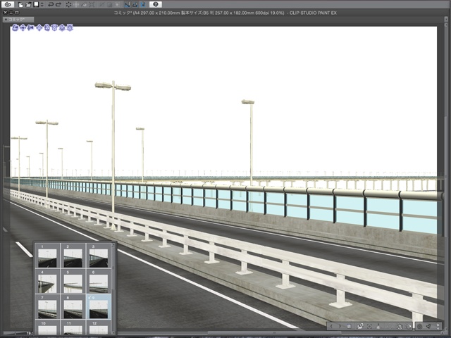 漫画背景用3D素材_「高架道路」(CLIP STUDIO用 3Dオブジェクト)
