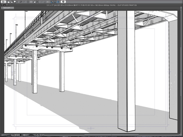 漫画背景用3D素材_「高架道路」(CLIP STUDIO用 3Dオブジェクト)