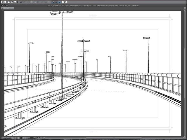 漫画背景用3D素材_「高架道路」(CLIP STUDIO用 3Dオブジェクト)