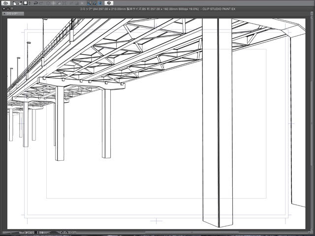 漫画背景用3D素材_「高架道路」(CLIP STUDIO用 3Dオブジェクト)