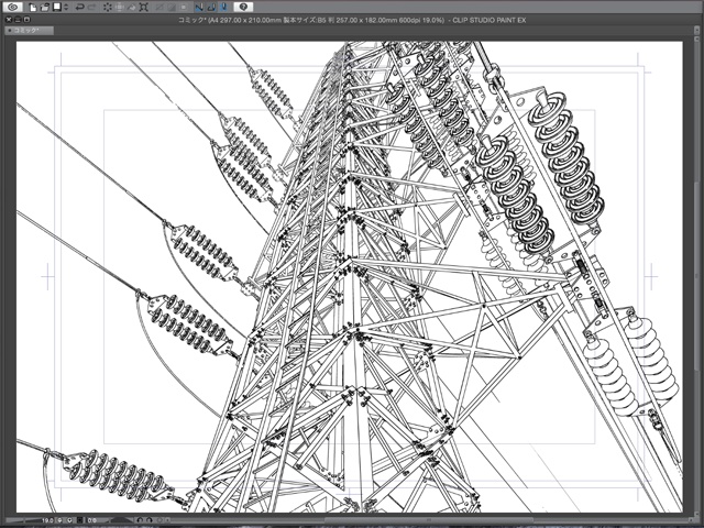 漫画背景用3D素材_「高圧線鉄塔」(CLIP STUDIO用 3Dオブジェクト)