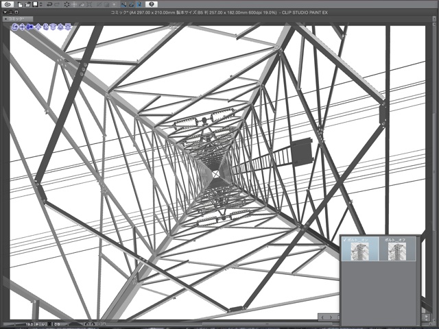 漫画背景用3D素材_「高圧線鉄塔」(CLIP STUDIO用 3Dオブジェクト)