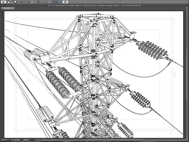 漫画背景用3D素材_「高圧線鉄塔」(CLIP STUDIO用 3Dオブジェクト)