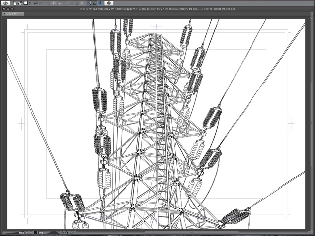 漫画背景用3D素材_「高圧線鉄塔」(CLIP STUDIO用 3Dオブジェクト)