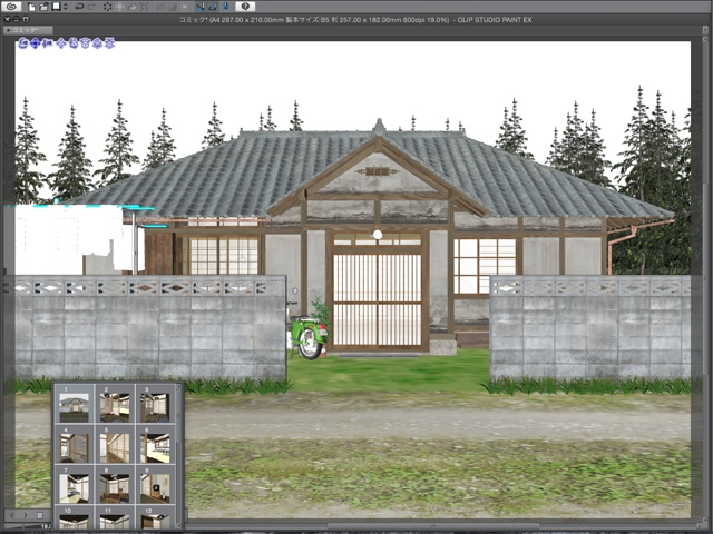 漫画背景用3D素材 「古民家」(CLIP STUDIO用 3Dオブジェクト)