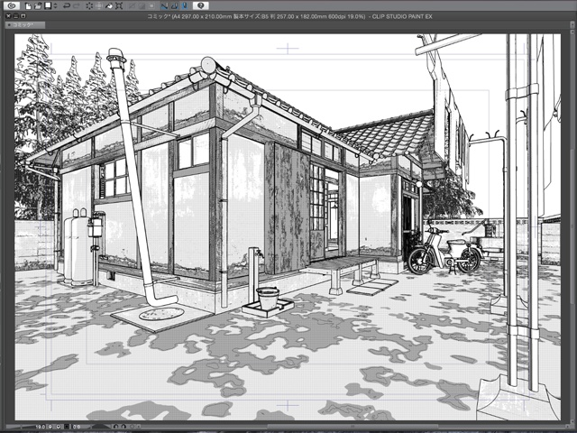 漫画背景用3D素材 「古民家」(CLIP STUDIO用 3Dオブジェクト)