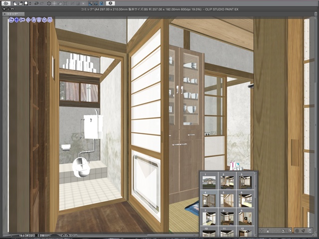 漫画背景用3D素材 「古民家」(CLIP STUDIO用 3Dオブジェクト)