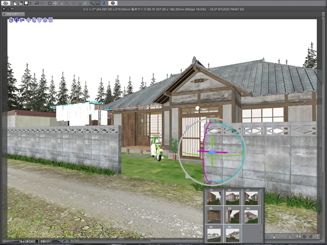 漫画背景用3D素材 「古民家」(CLIP STUDIO用 3Dオブジェクト)