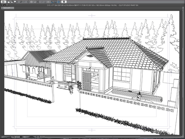 漫画背景用3D素材 「古民家」(CLIP STUDIO用 3Dオブジェクト)