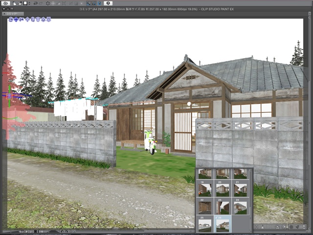 漫画背景用3D素材 「古民家」(CLIP STUDIO用 3Dオブジェクト)