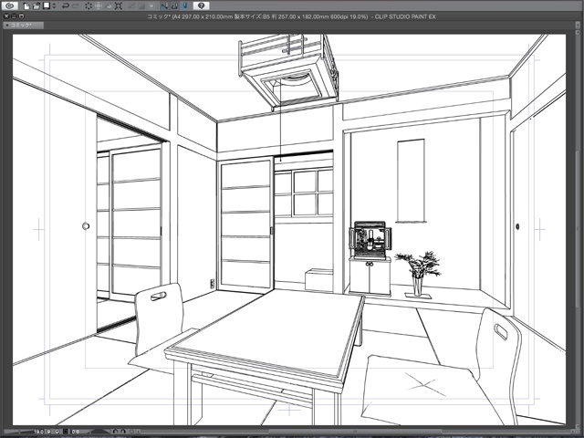 漫画背景用3D素材 「古民家」(CLIP STUDIO用 3Dオブジェクト)