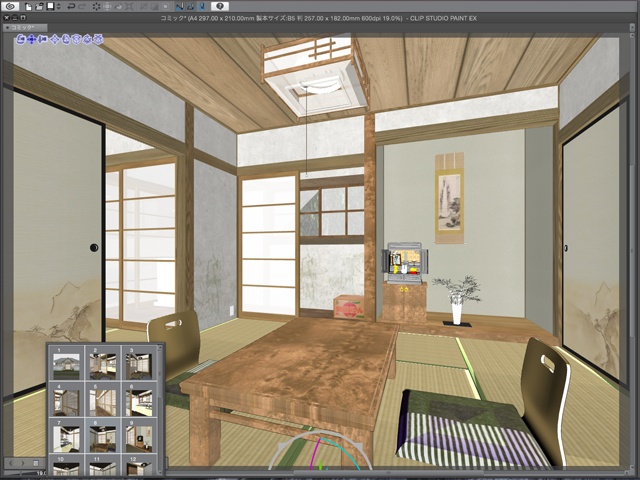 漫画背景用3D素材 「古民家」(CLIP STUDIO用 3Dオブジェクト)