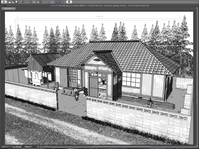 漫画背景用3D素材 「古民家」(CLIP STUDIO用 3Dオブジェクト)