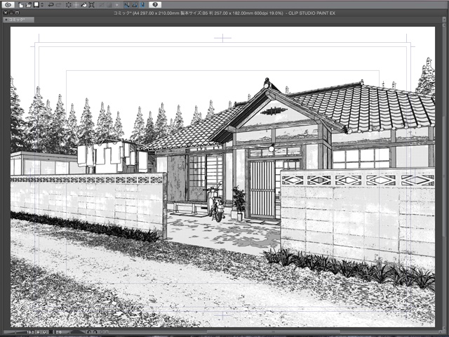 漫画背景用3D素材 「古民家」(CLIP STUDIO用 3Dオブジェクト)