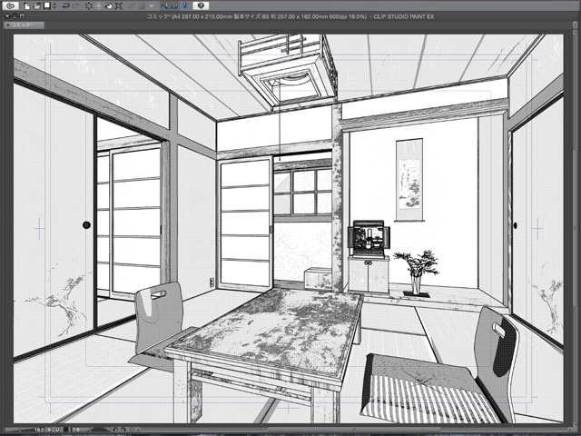 漫画背景用3D素材 「古民家」(CLIP STUDIO用 3Dオブジェクト)