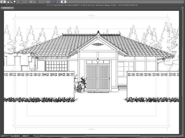 漫画背景用3D素材 「古民家」(CLIP STUDIO用 3Dオブジェクト)