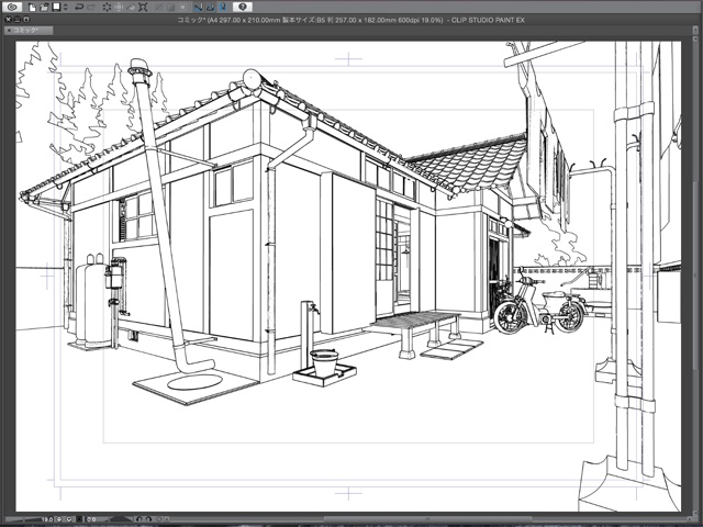 漫画背景用3D素材 「古民家」(CLIP STUDIO用 3Dオブジェクト)