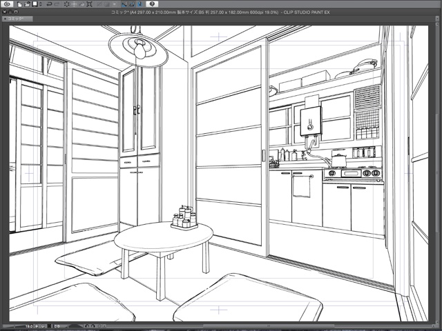 漫画背景用3D素材 「古民家」(CLIP STUDIO用 3Dオブジェクト)