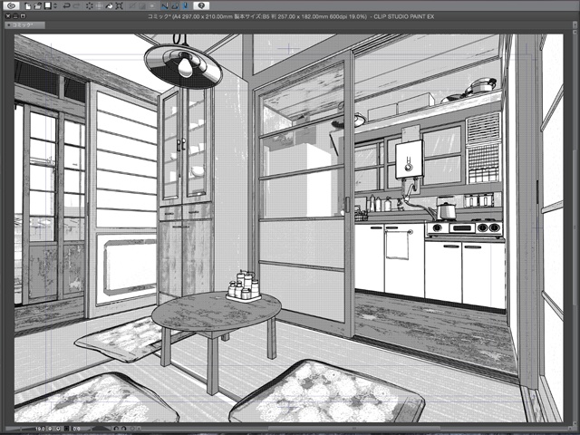 漫画背景用3D素材 「古民家」(CLIP STUDIO用 3Dオブジェクト)