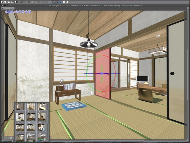 漫画背景用3D素材 「古民家」(CLIP STUDIO用 3Dオブジェクト)
