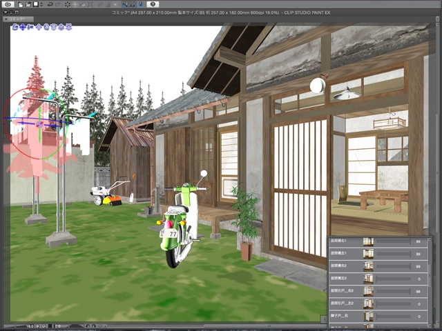 漫画背景用3D素材 「古民家」(CLIP STUDIO用 3Dオブジェクト)