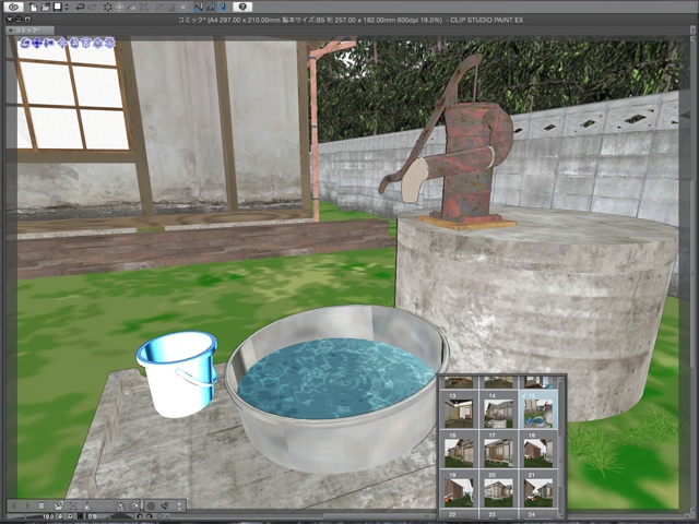 漫画背景用3D素材 「古民家」(CLIP STUDIO用 3Dオブジェクト)