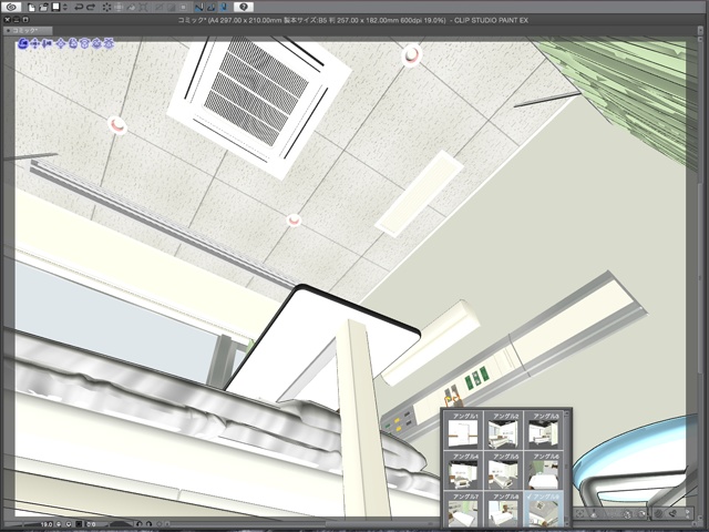 漫画背景用3D素材_「病院個室ベッド」(CLIP STUDIO用 3Dオブジェクト)