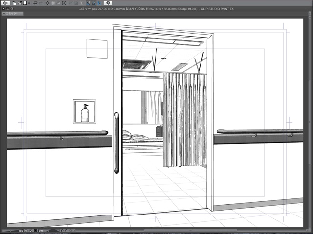 漫画背景用3D素材_「病院個室ベッド」(CLIP STUDIO用 3Dオブジェクト)