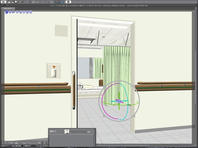 漫画背景用3D素材_「病院個室ベッド」(CLIP STUDIO用 3Dオブジェクト)