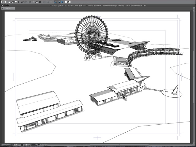 漫画背景用3D素材_「レジャーランド」(CLIP STUDIO用 3Dオブジェクト.cs3o)
