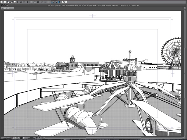 漫画背景用3D素材_「レジャーランド」(CLIP STUDIO用 3Dオブジェクト.cs3o)