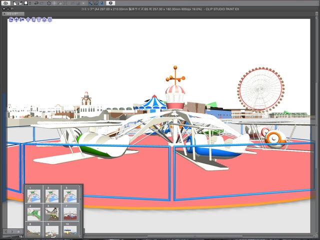 漫画背景用3D素材_「レジャーランド」(CLIP STUDIO用 3Dオブジェクト.cs3o)