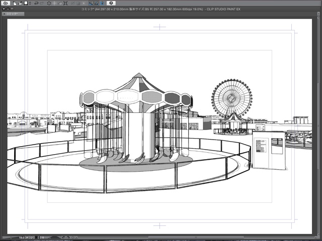漫画背景用3D素材_「レジャーランド」(CLIP STUDIO用 3Dオブジェクト.cs3o)