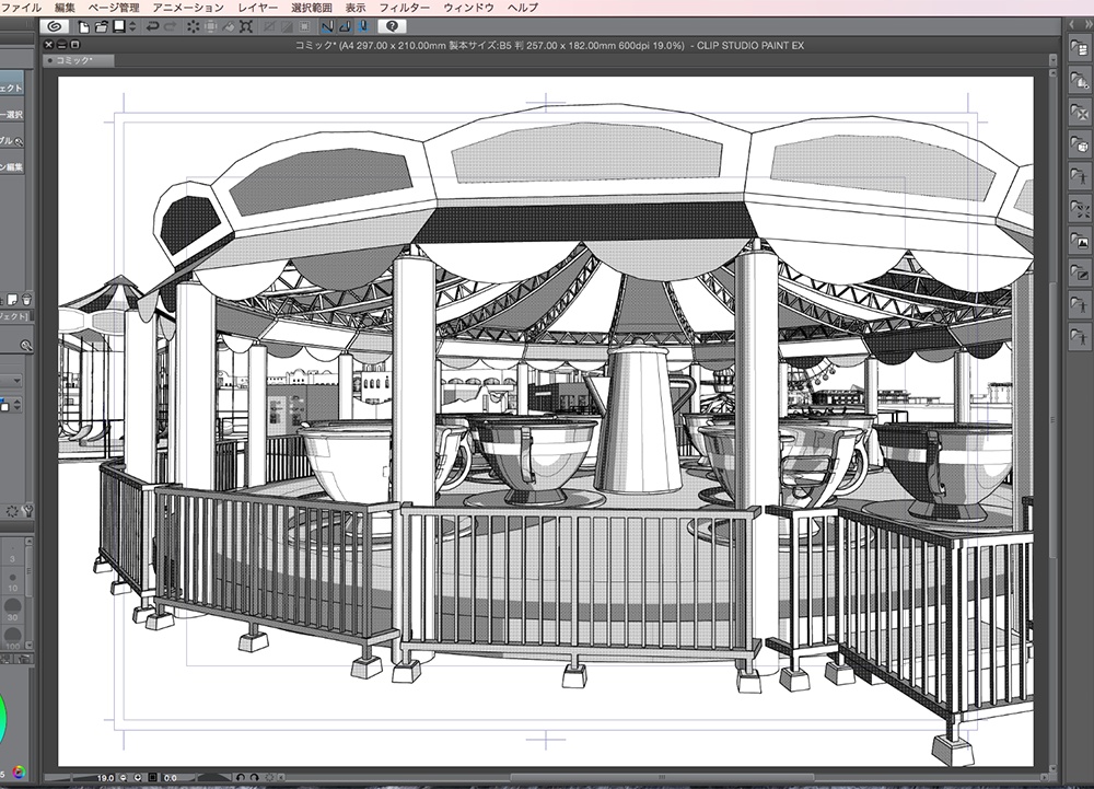 漫画背景用3D素材_「レジャーランド」(CLIP STUDIO用 3Dオブジェクト.cs3o)