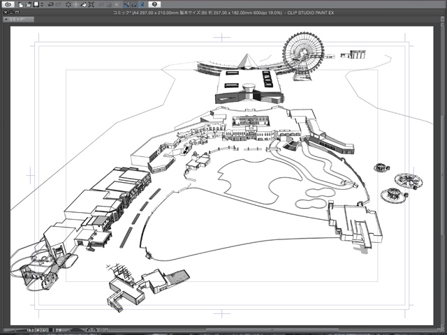 漫画背景用3D素材_「レジャーランド」(CLIP STUDIO用 3Dオブジェクト.cs3o)