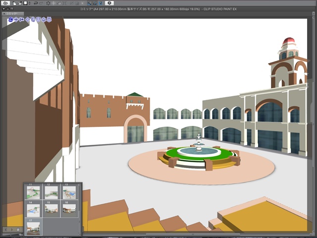 漫画背景用3D素材_「レジャーランド」(CLIP STUDIO用 3Dオブジェクト.cs3o)