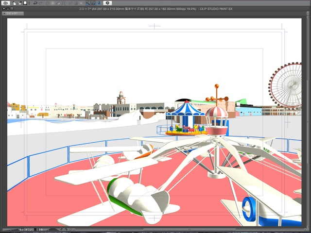 漫画背景用3D素材_「レジャーランド」(CLIP STUDIO用 3Dオブジェクト.cs3o)