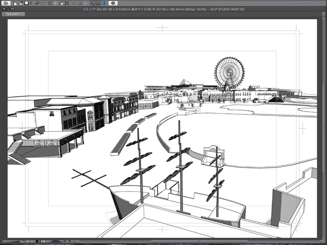 漫画背景用3D素材_「レジャーランド」(CLIP STUDIO用 3Dオブジェクト.cs3o)
