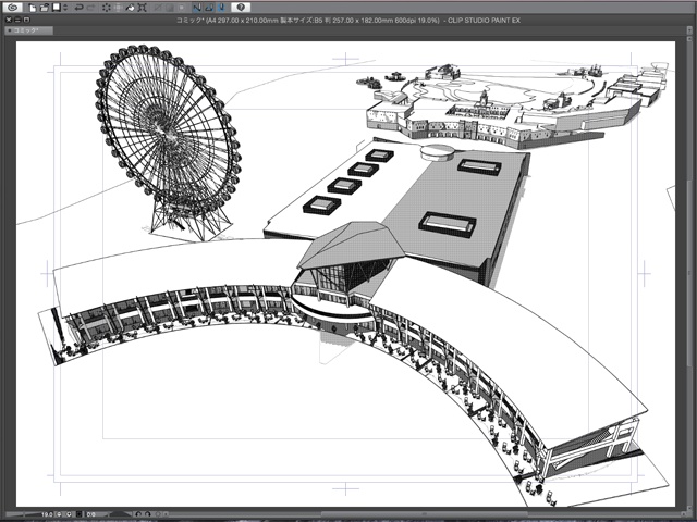 漫画背景用3D素材_「レジャーランド」(CLIP STUDIO用 3Dオブジェクト.cs3o)