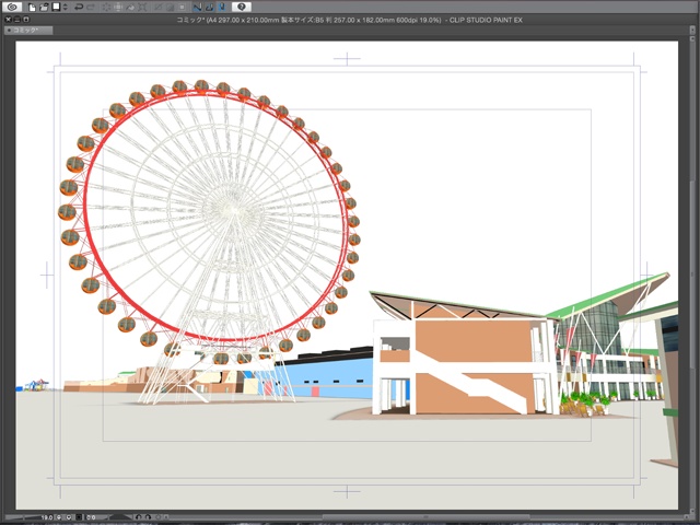 漫画背景用3D素材_「レジャーランド」(CLIP STUDIO用 3Dオブジェクト.cs3o)
