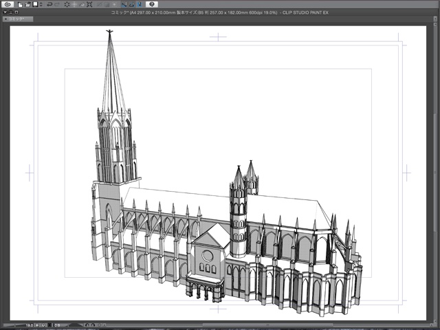 漫画背景用3D素材_「大聖堂」（CLIP STUDIO用 3Dオブジェクト）
