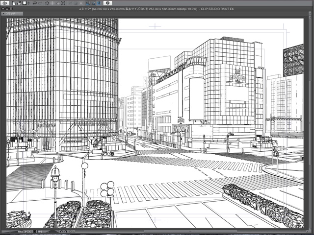 漫画背景用3D素材_「渋谷駅前」(CLIP STUDIO用 3Dオブジェクト)
