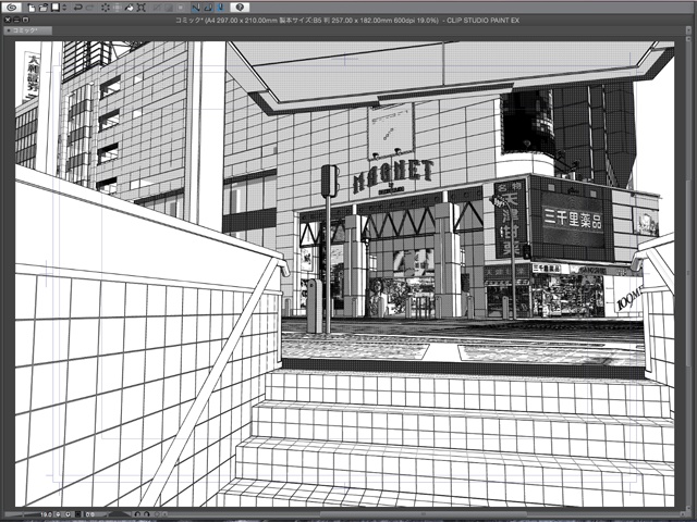 漫画背景用3D素材_「渋谷駅前」(CLIP STUDIO用 3Dオブジェクト)